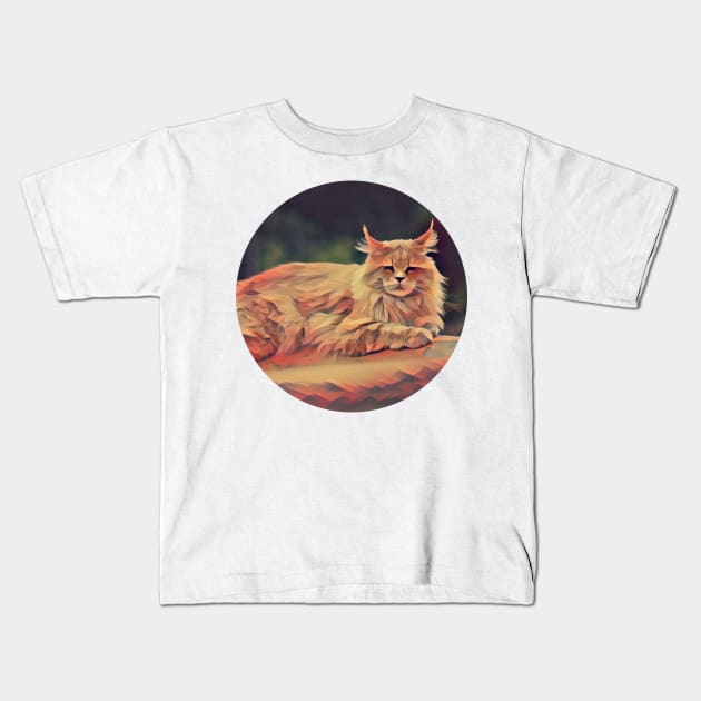 Cheerful floppy cat Kids T-Shirt by GoranDesign